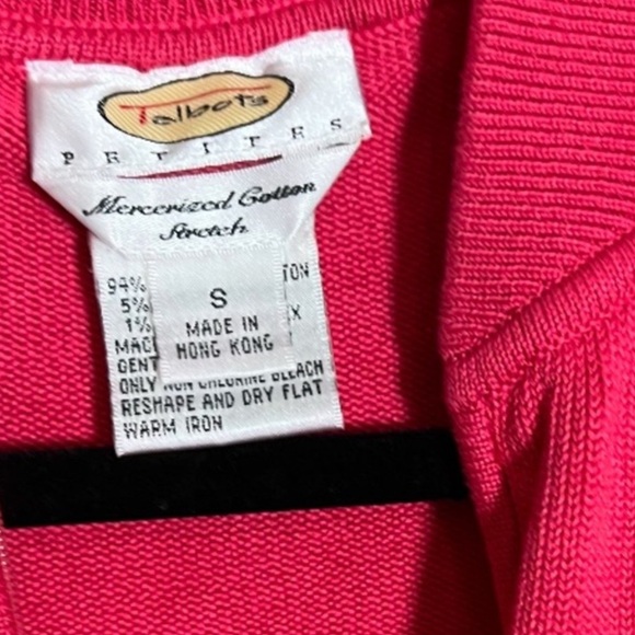 Talbots Pink Zip-Up Jacket Ribbed Cuffs size  Small petite - Picture 3 of 5